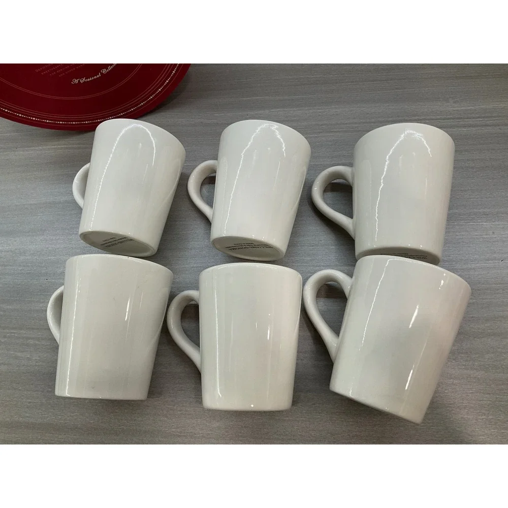 WILLIAMS‎ SONOMA SET OF SIX ASSORTED DECORATIVE SNOWMAN MUGS